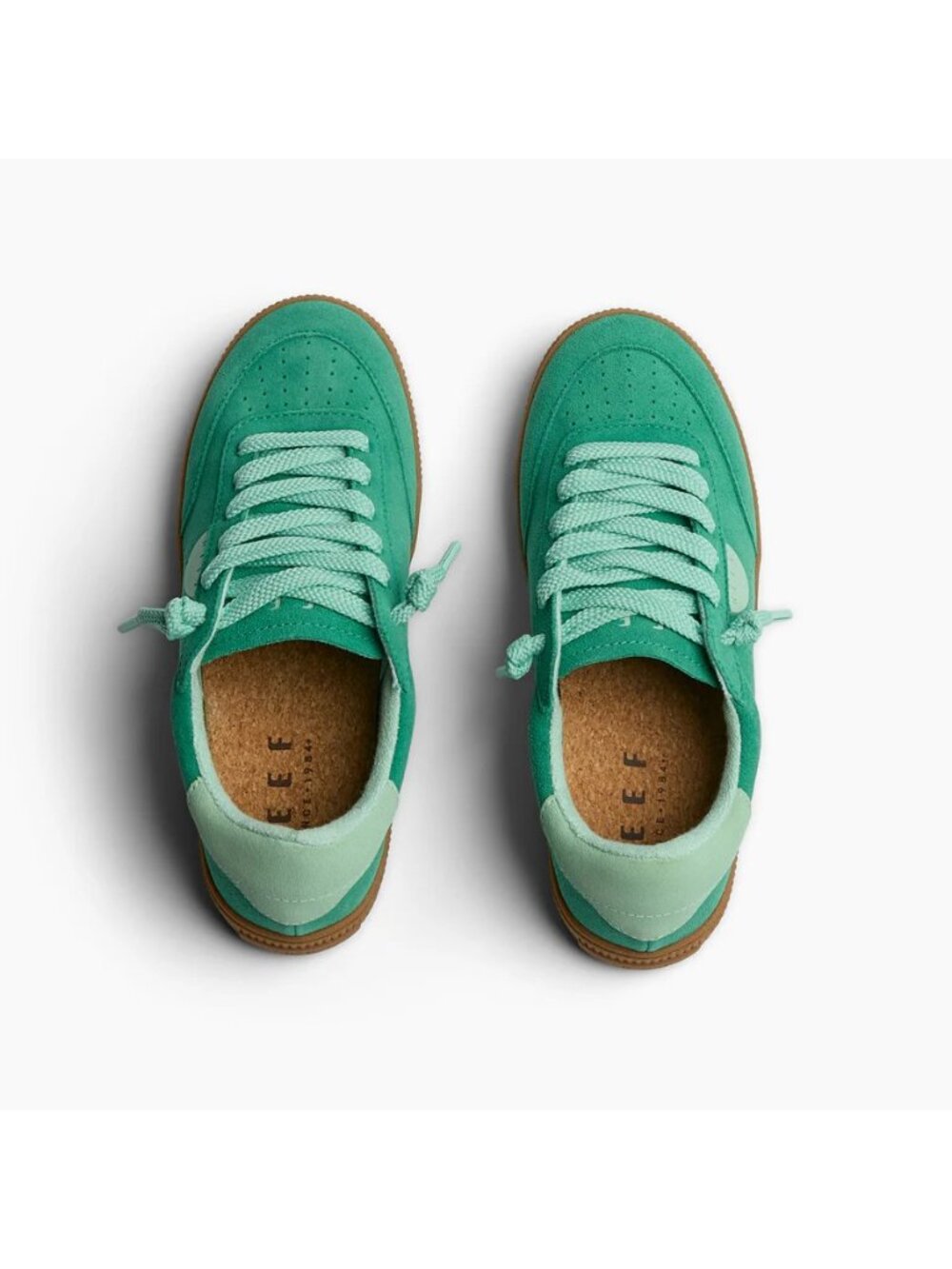 REEF Lay Day Seas Women's Leather Sneakers Green Duo CJ7205 NWT - Picture 3 of 7